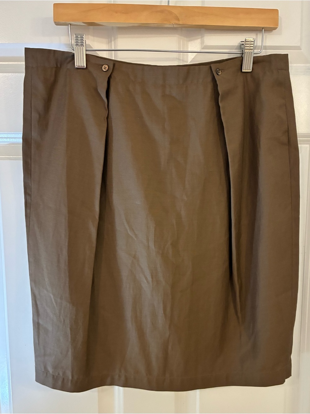 New! TSE Foldover Pleat Skirt in Deep Taupe Size 12